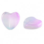 Abalorio de cristal 12mm Corazon - Lila